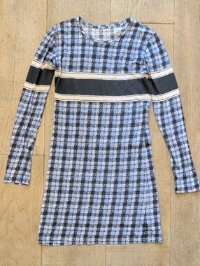 Derek Lam Blue Cotton Long-Sleeve Dress Size XS